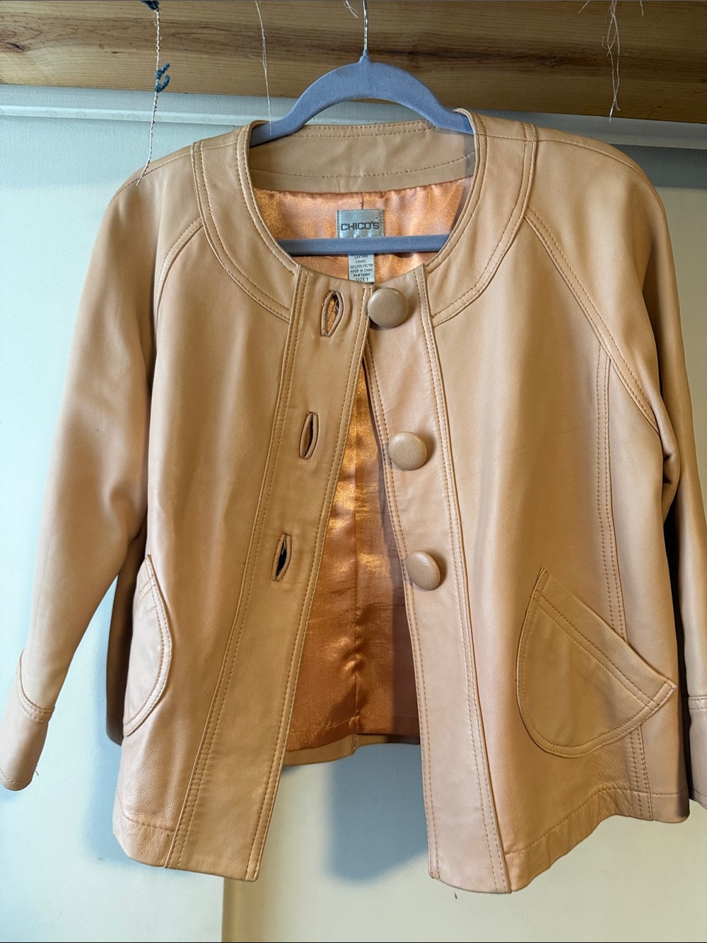 Chico's Camel/Tan Leather Jacket